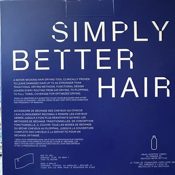 Aquis Towel Hair-Drying Tool - Woven With Aquitex Microfiber New in Box - Picture 2 of 3